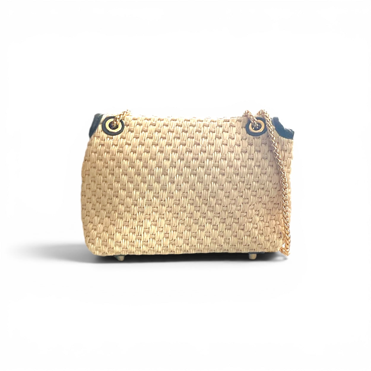 Furla Metropolis Nuvola Rattan & Leather Mini Mini Crossbody Bag