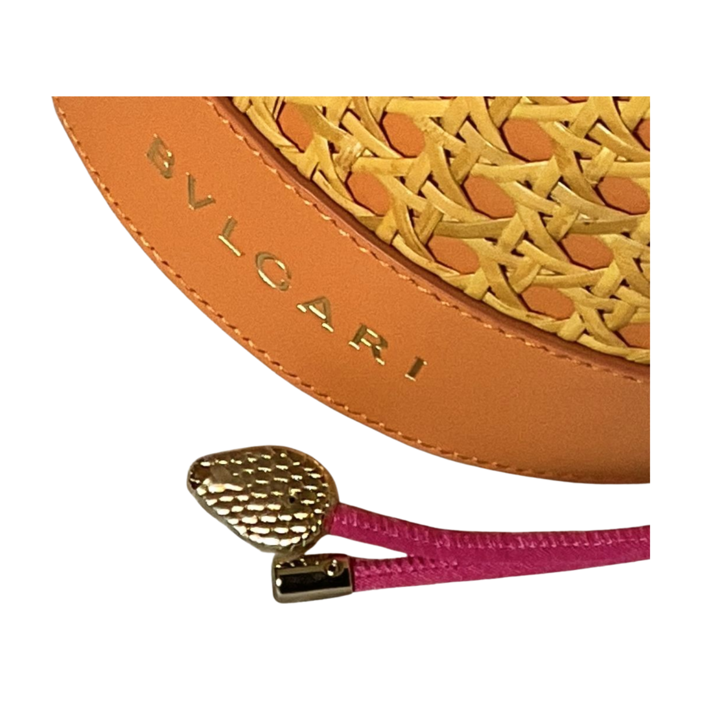 Blvgari Rattan & Leather Serpenti Forever Bucket Bag