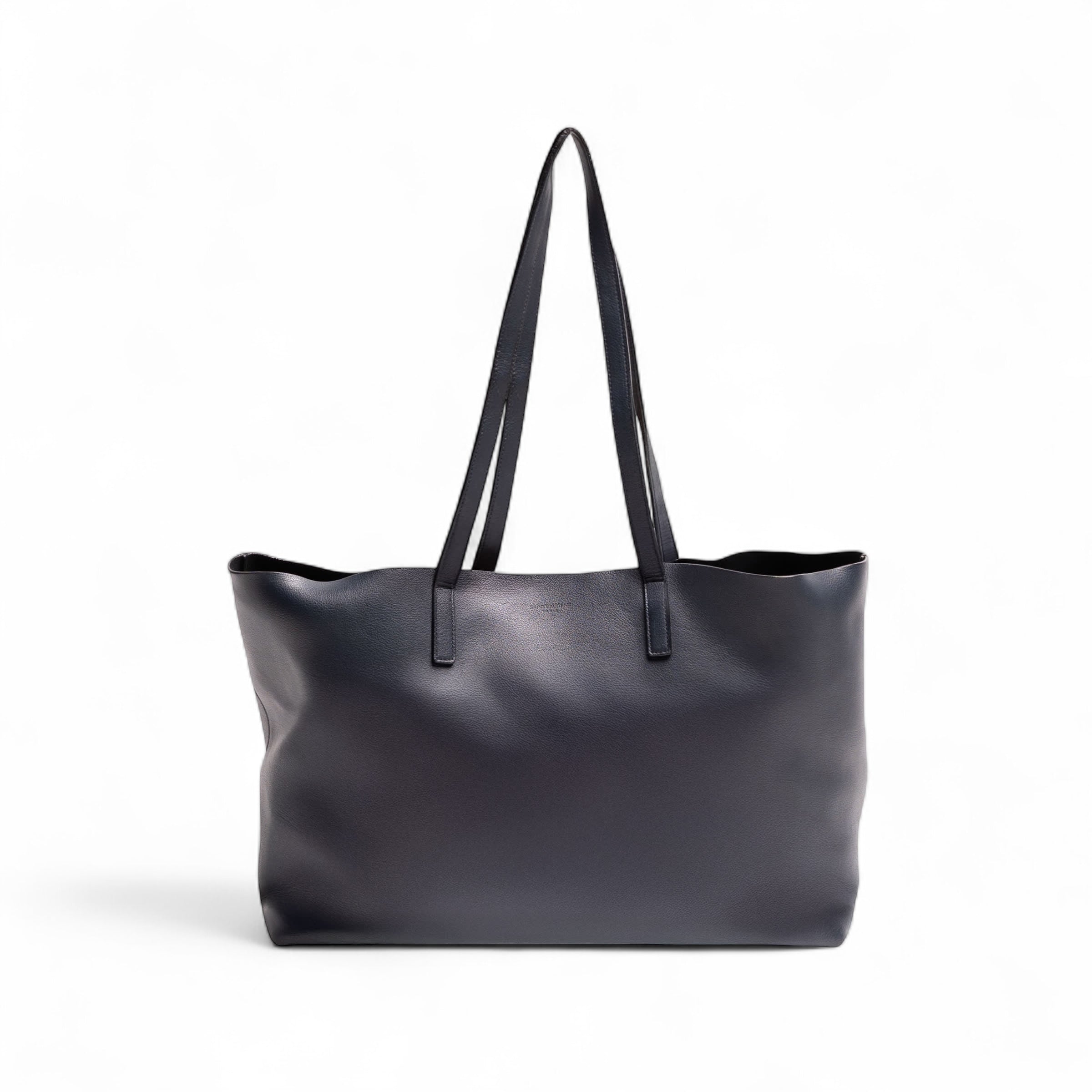 Authentic, Pre-owned Yves Saint Laurent Large East/ West Shopping Tote, Navy