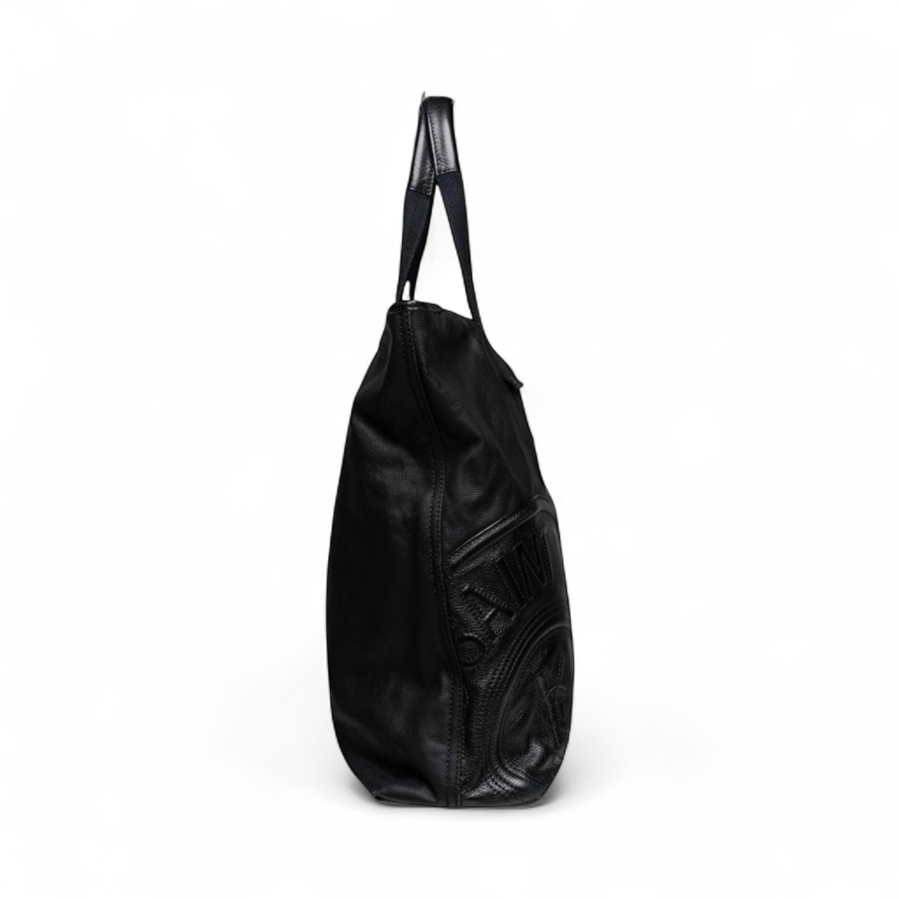 Yves Saint Laurent (YSL) Tragetasche aus Canvas und Leder, Schwarz