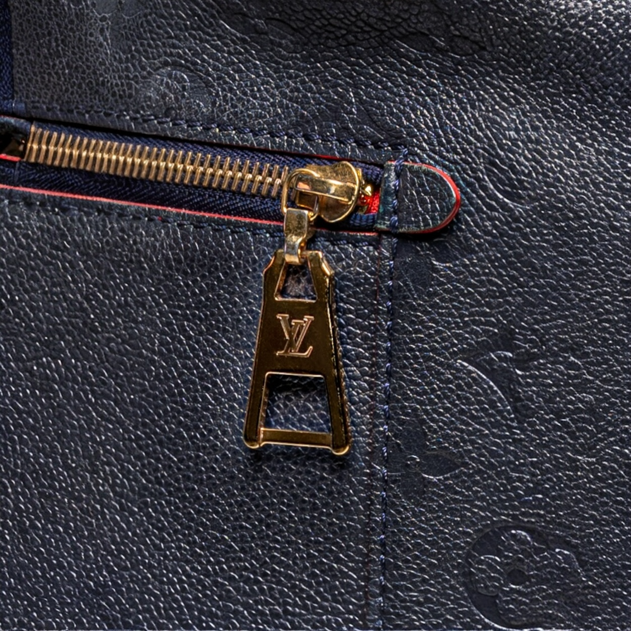 Authentic, Pre-owned Louis Vuitton Melie Monogram Empreinte Bag, Navy
