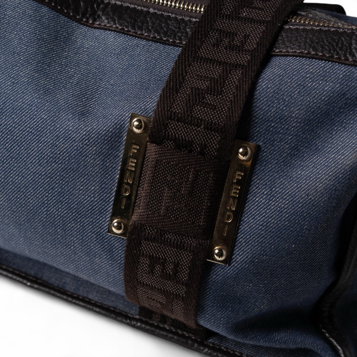 Authentic, Pre-owned Fendi Denim Zip-top Tote Bag