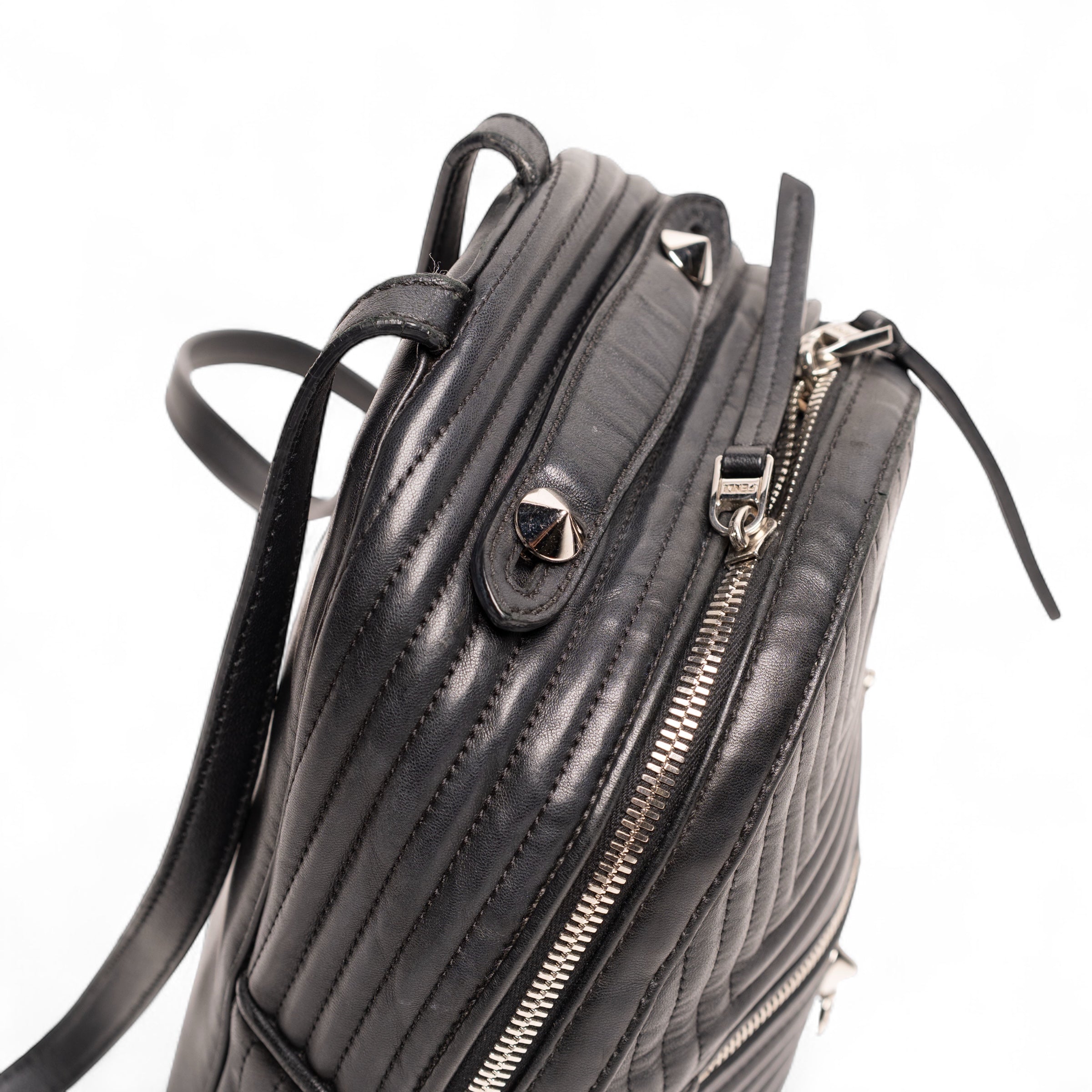 Authentic, Pre-owned Shiny Nappa Trapuntata Mini Backpack, Black
