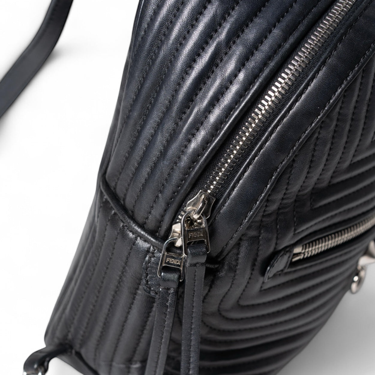 Authentic, Pre-owned Shiny Nappa Trapuntata Mini Backpack, Black