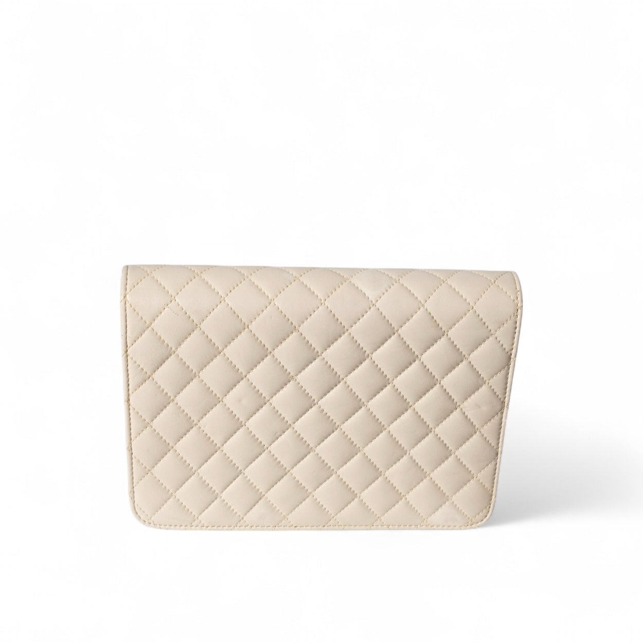 Authentic, Pre-owned Chanel Vintage Matalasse Chain Shoulder Bag, Cream