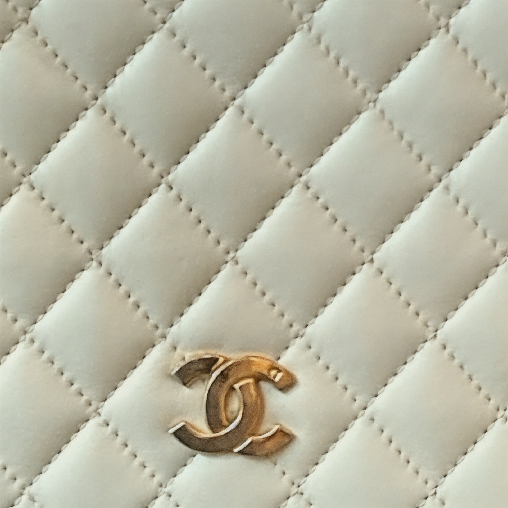 Authentic, Pre-owned Chanel Vintage Matalasse Chain Shoulder Bag, Cream