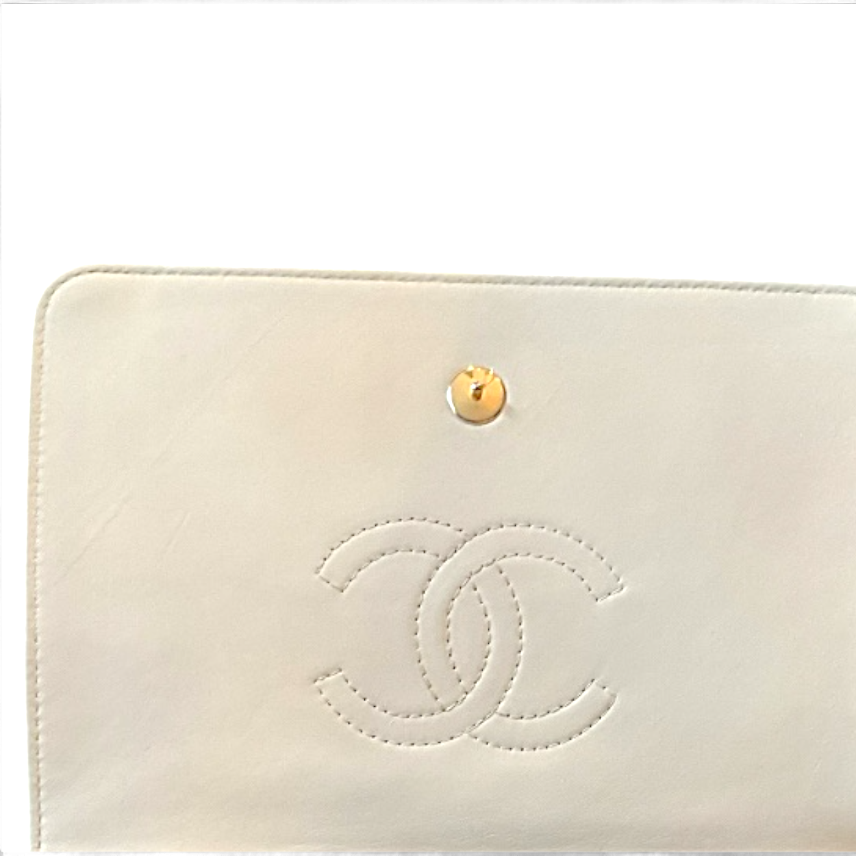 Authentic, Pre-owned Chanel Vintage Matalasse Chain Shoulder Bag, Cream