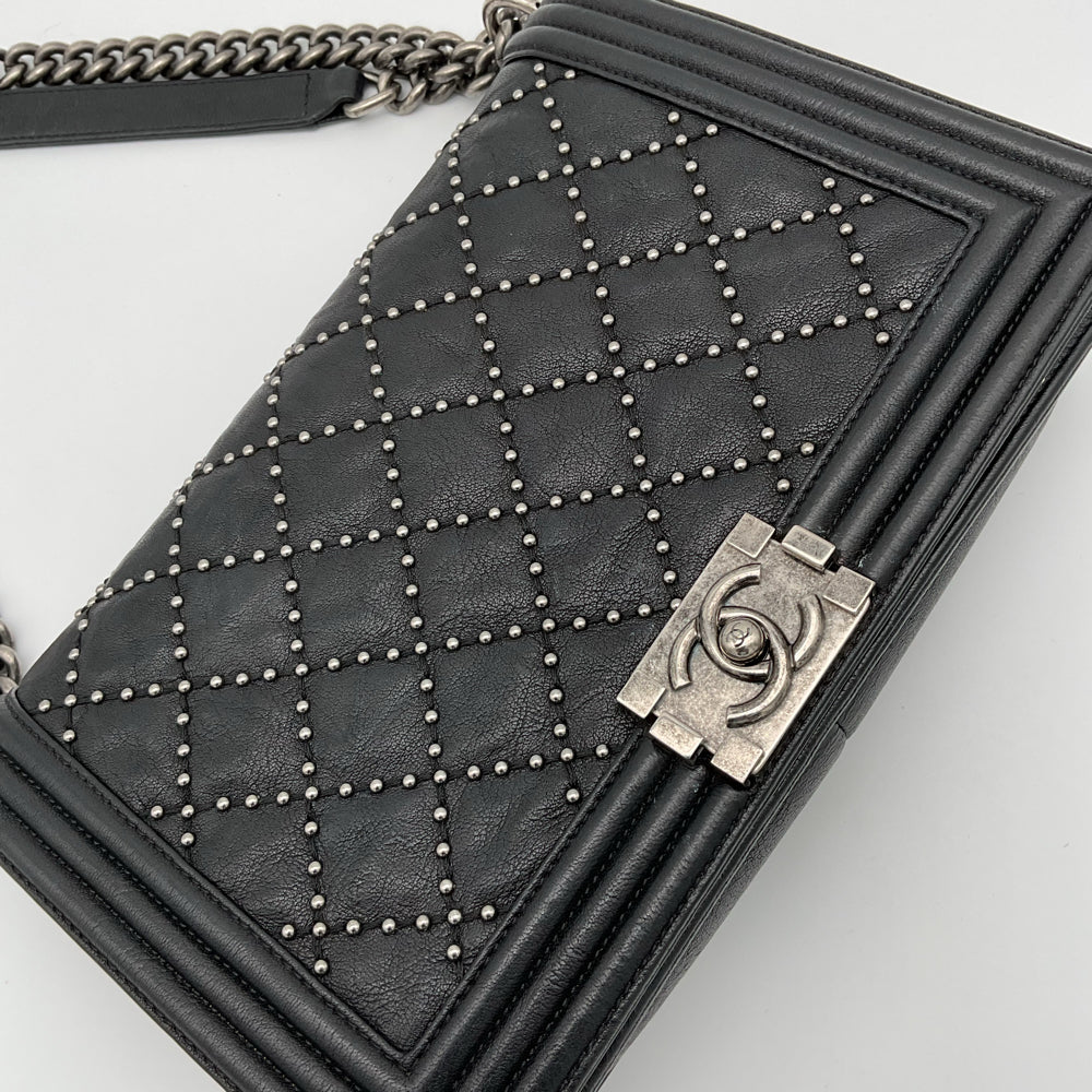 Chanel Medium Boy Bag with Grommets, Black