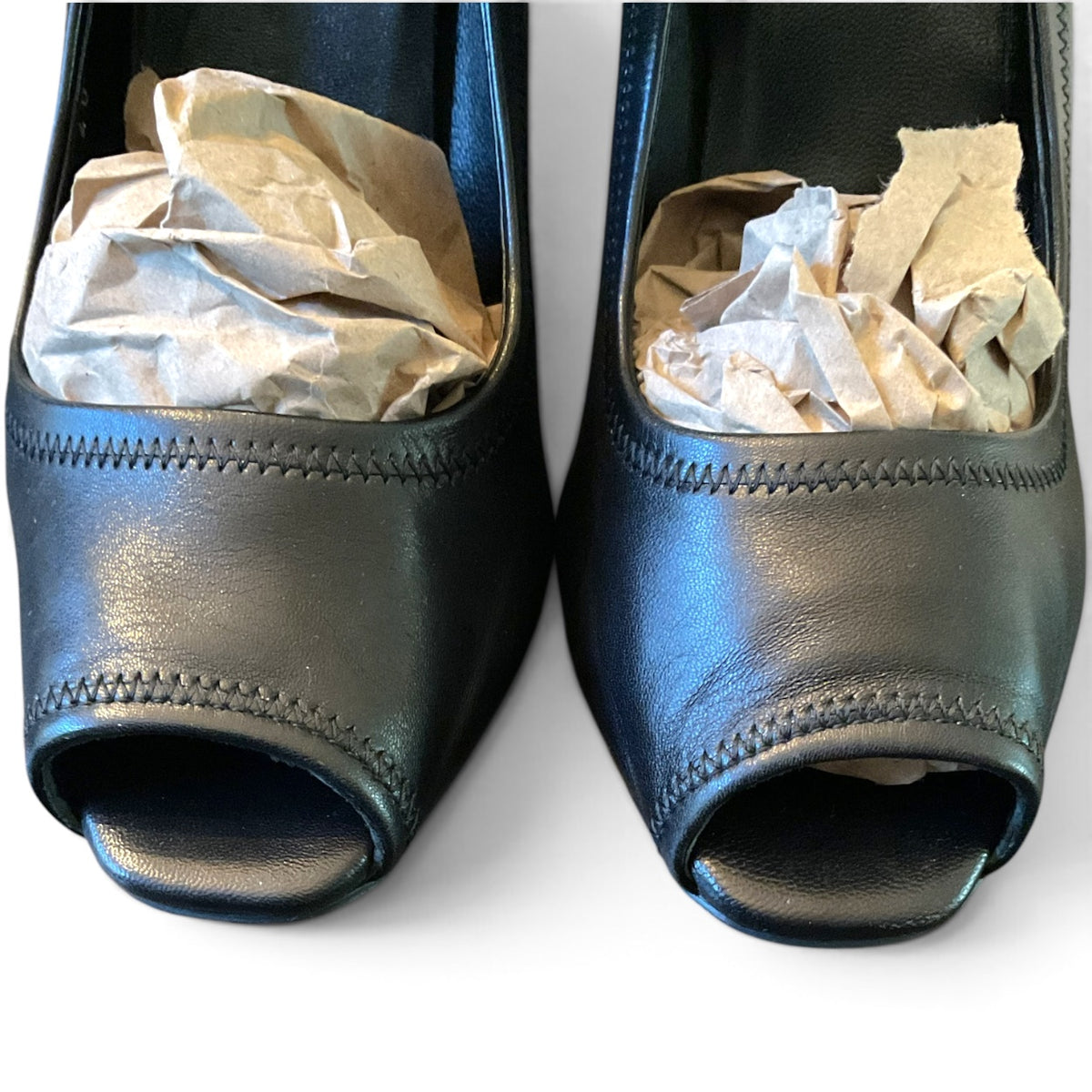 Prada Leather Peep-toe Mary Jane Pumps, EU 40
