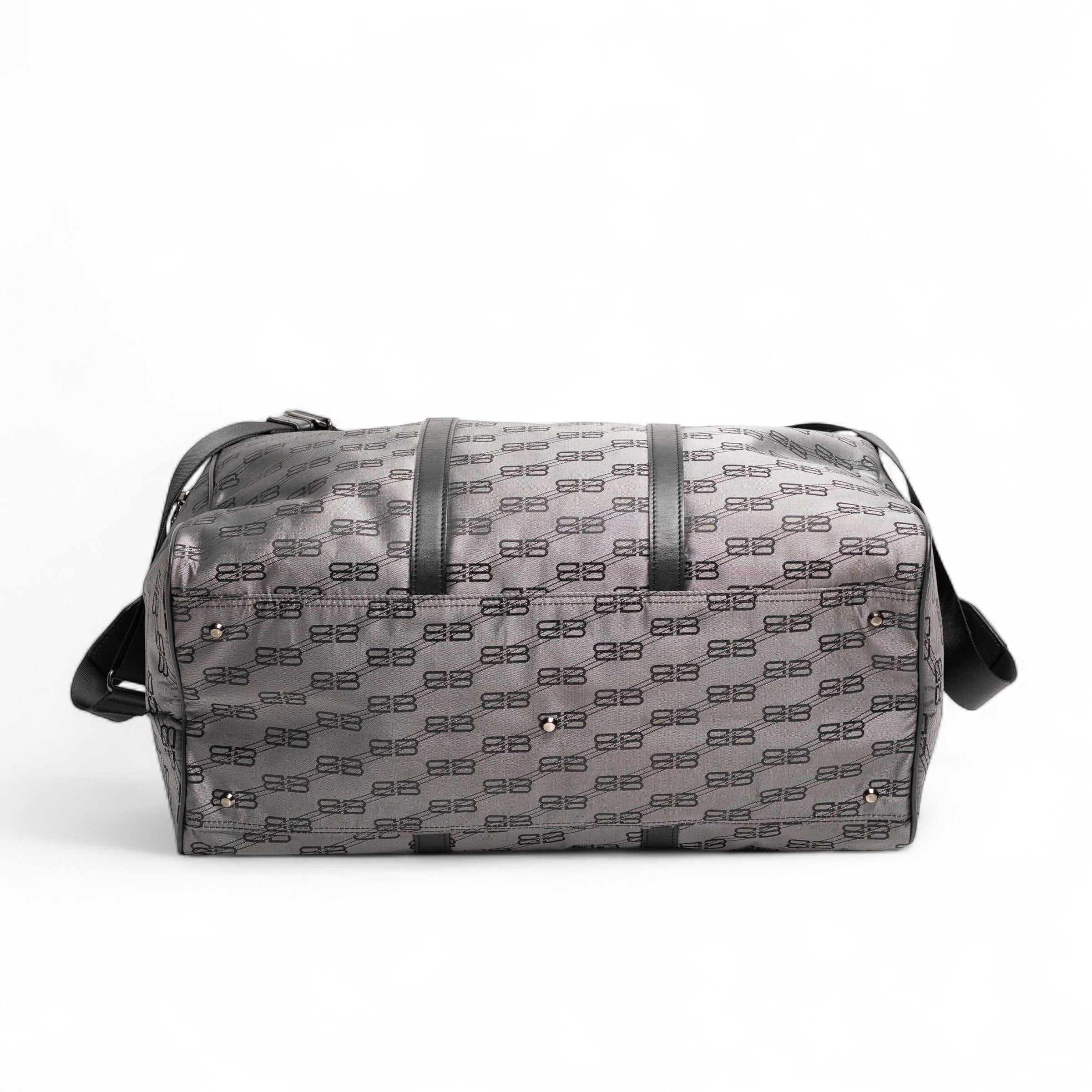 Balenciaga Reisetasche mit Monogramm-Print, Silbergrau