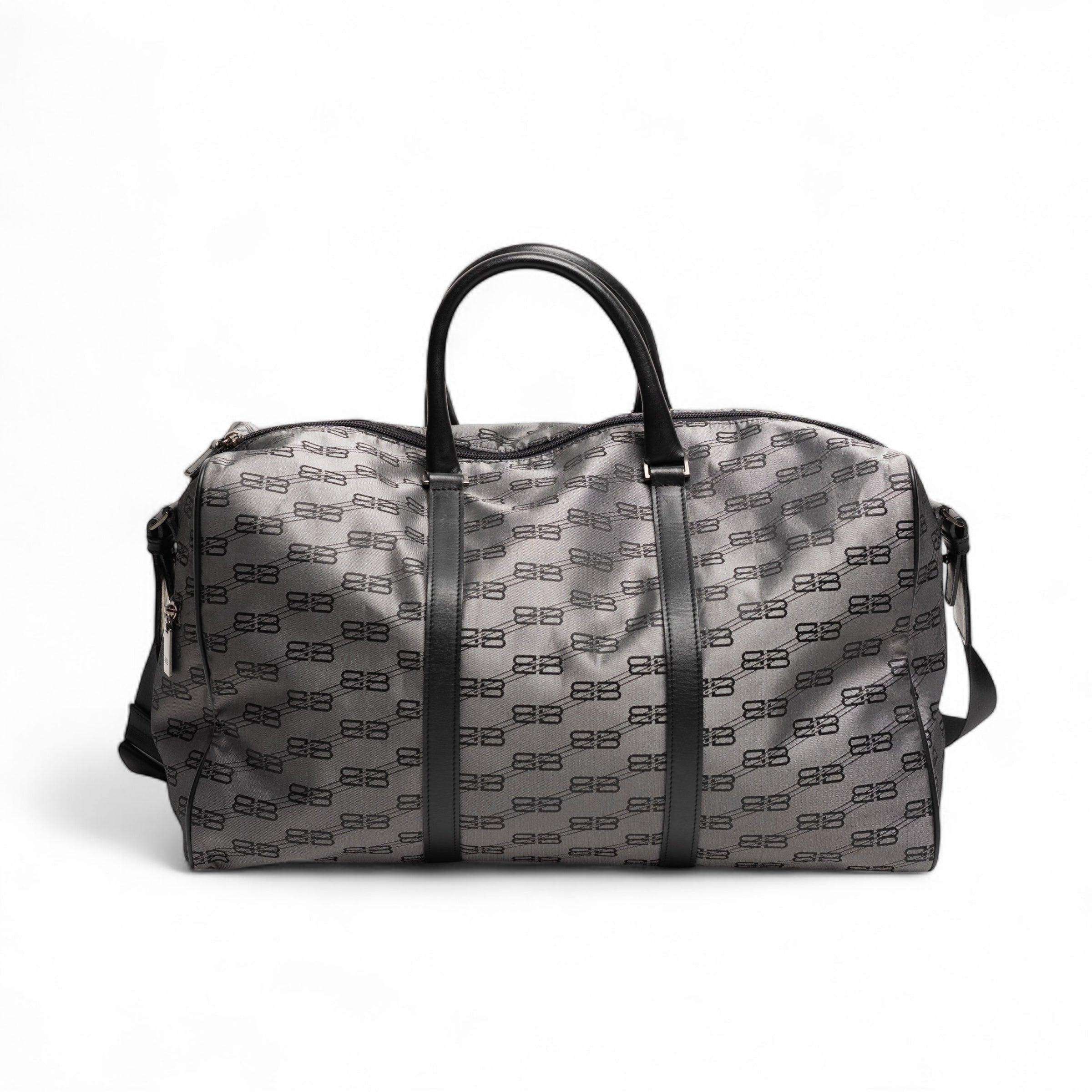 Balenciaga Reisetasche mit Monogramm-Print, Silbergrau