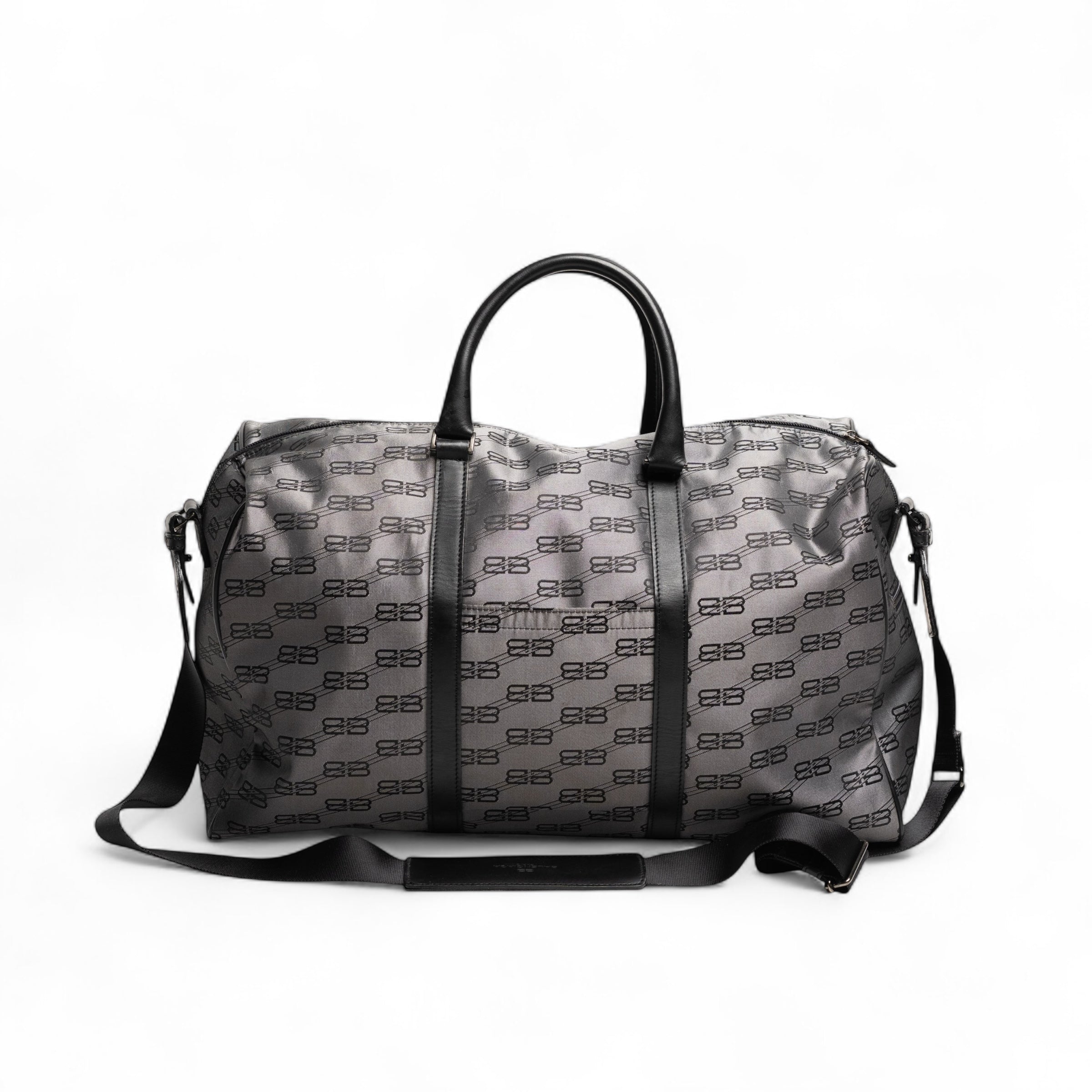 Balenciaga Reisetasche mit Monogramm-Print, Silbergrau