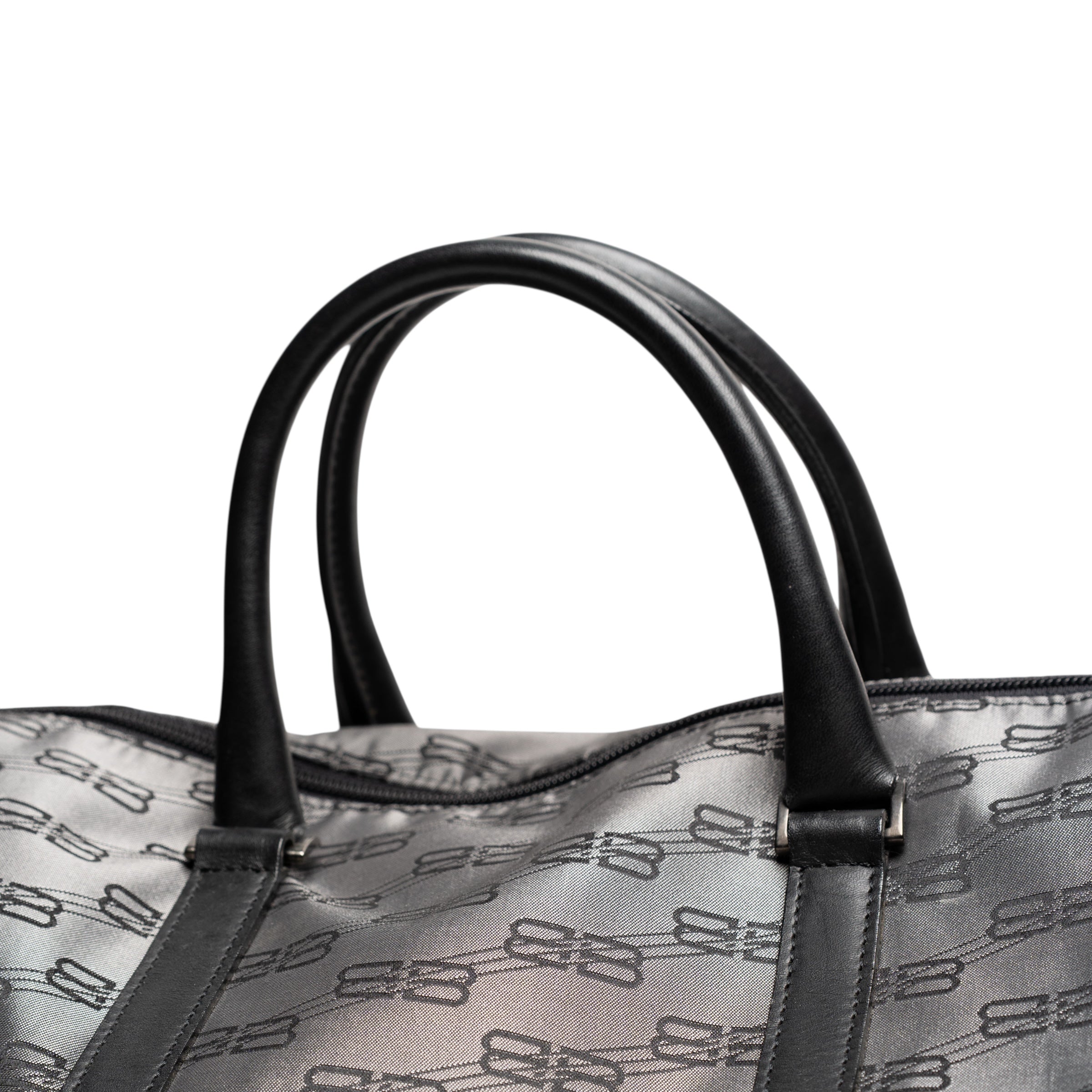 Balenciaga Reisetasche mit Monogramm-Print, Silbergrau