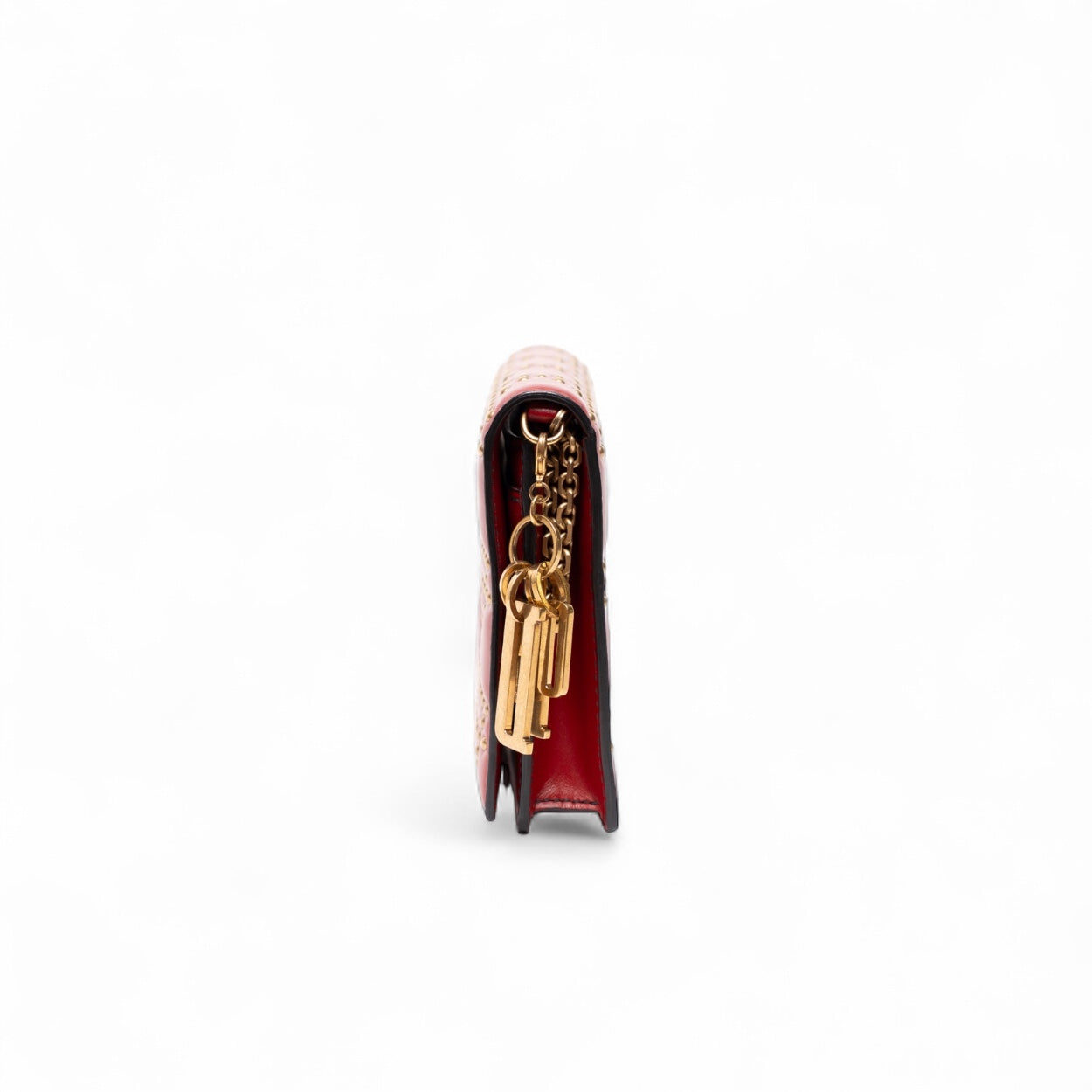 Christian Dior Calfskin Studded Cannage Wallet On A Chain – Haute