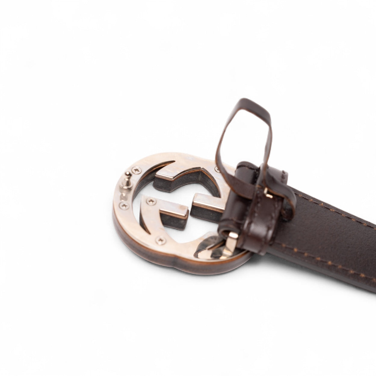 Gucci Unisex-Gürtel mit Holzmaserung und „GG“-Schnalle