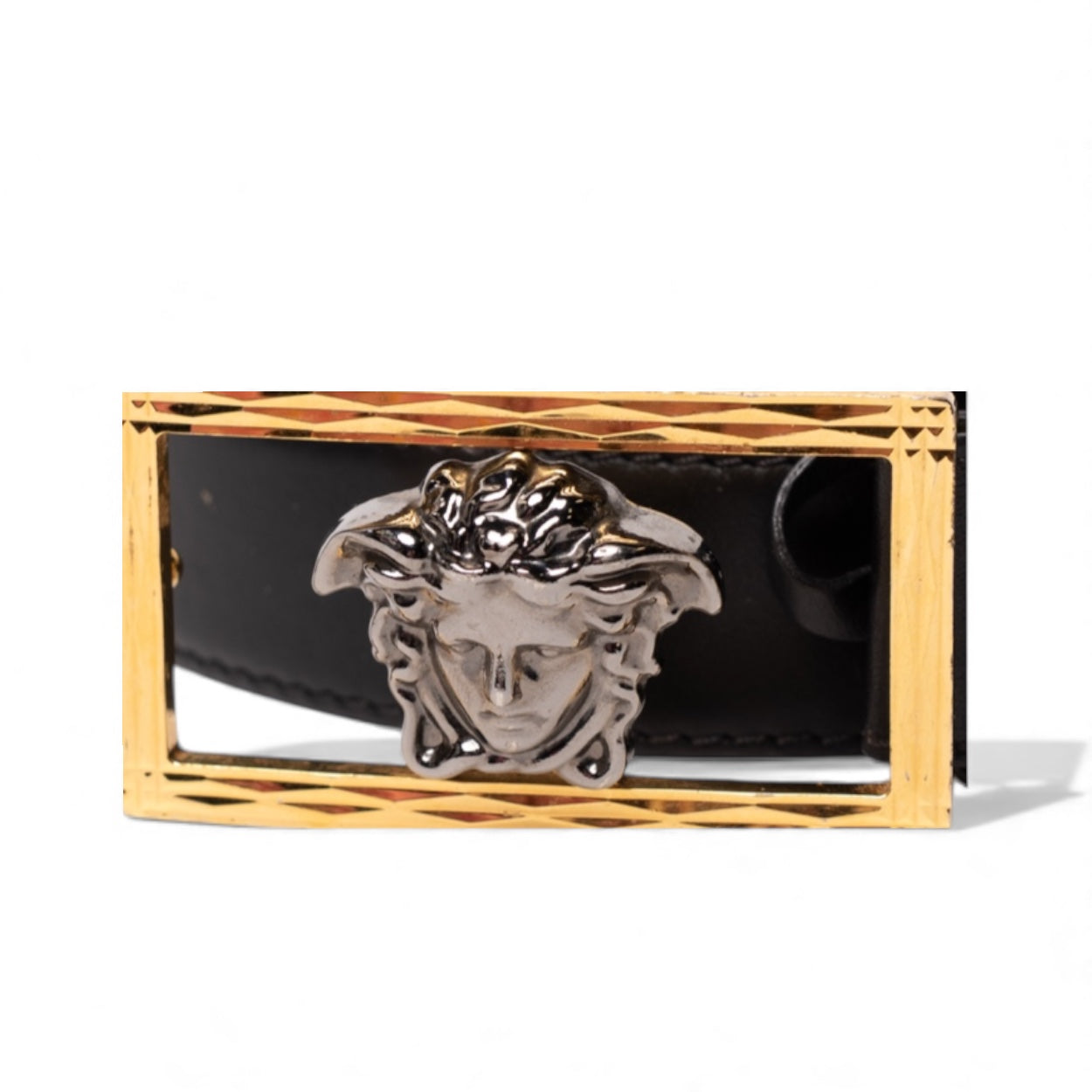 Versace La Medusa Zweifarbiger Gürtel, 100/40