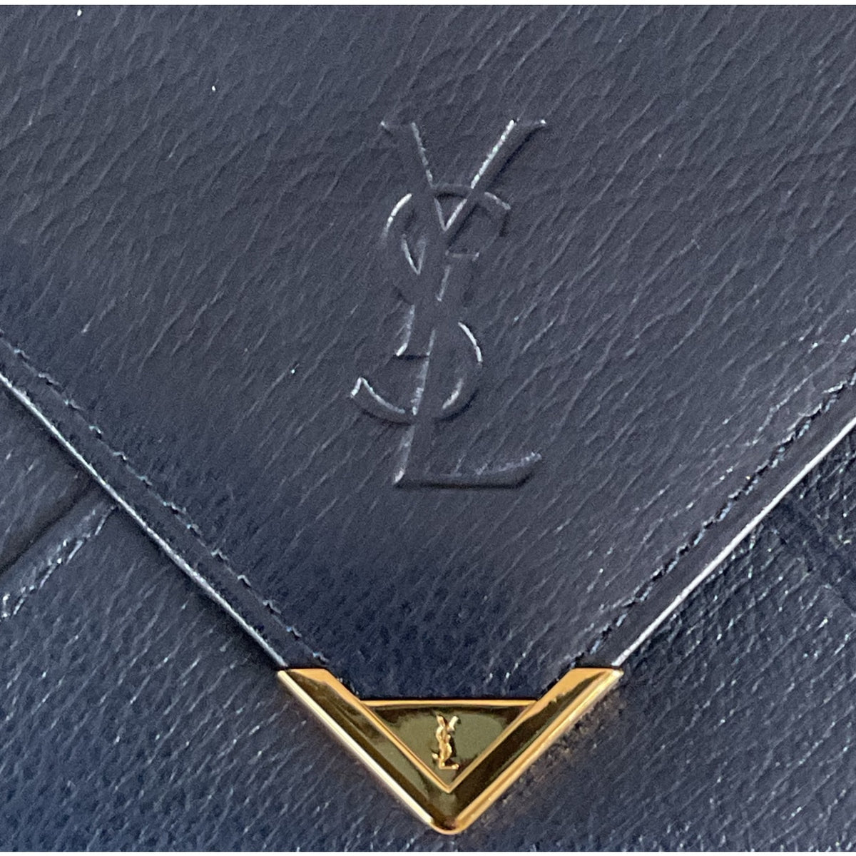 Yves Saint Laurent Vintage (YSL) Card Case, Navy
