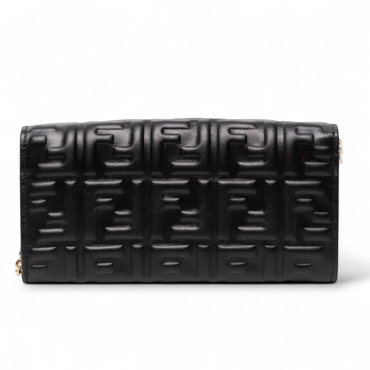 Cartera Fendi Baguette Continental con cadena, negra