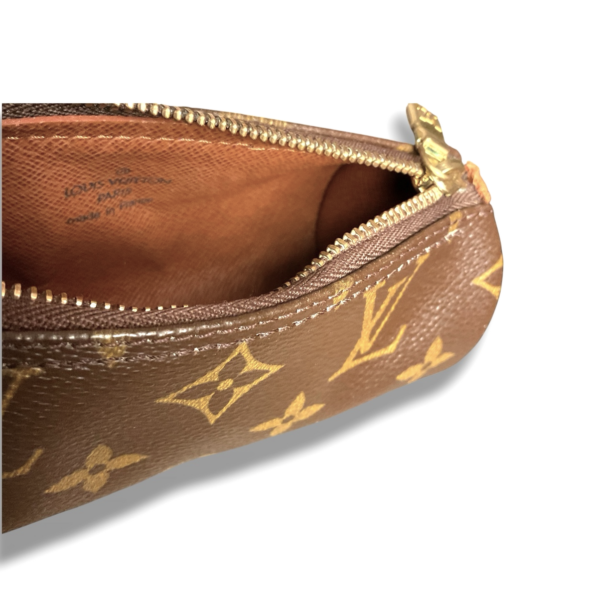 Vintage Louis Vuitton Monogram Mini Papillon Gold-Tone Chain Wristlet