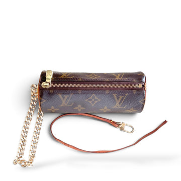 Vintage Louis Vuitton Monogram Mini Papillon Gold-Tone Chain Wristlet