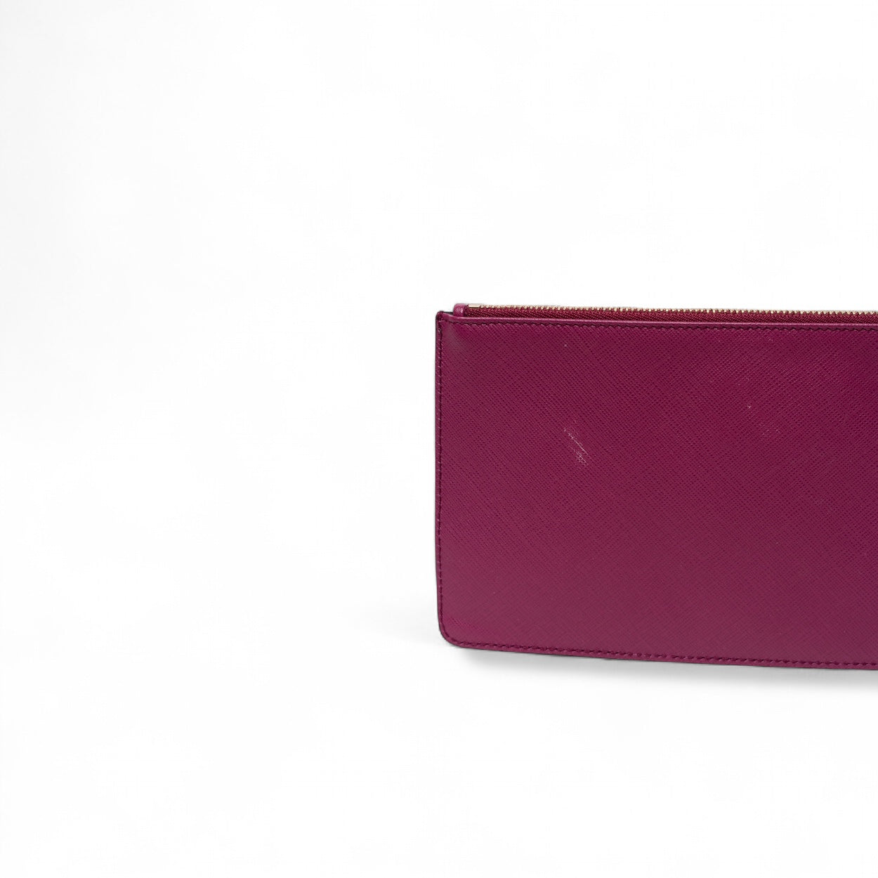 Authentic, Pre-owned Salvatore Ferragamo Leather Clutch Bag, Fuchsia