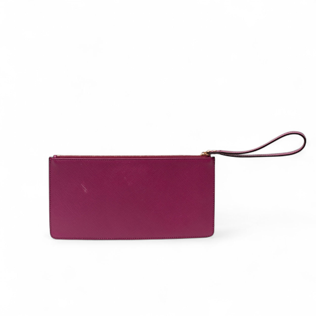 Authentic, Pre-owned Salvatore Ferragamo Leather Clutch Bag, Fuchsia