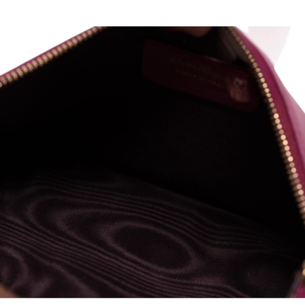 Authentic, Pre-owned Salvatore Ferragamo Leather Clutch Bag, Fuchsia