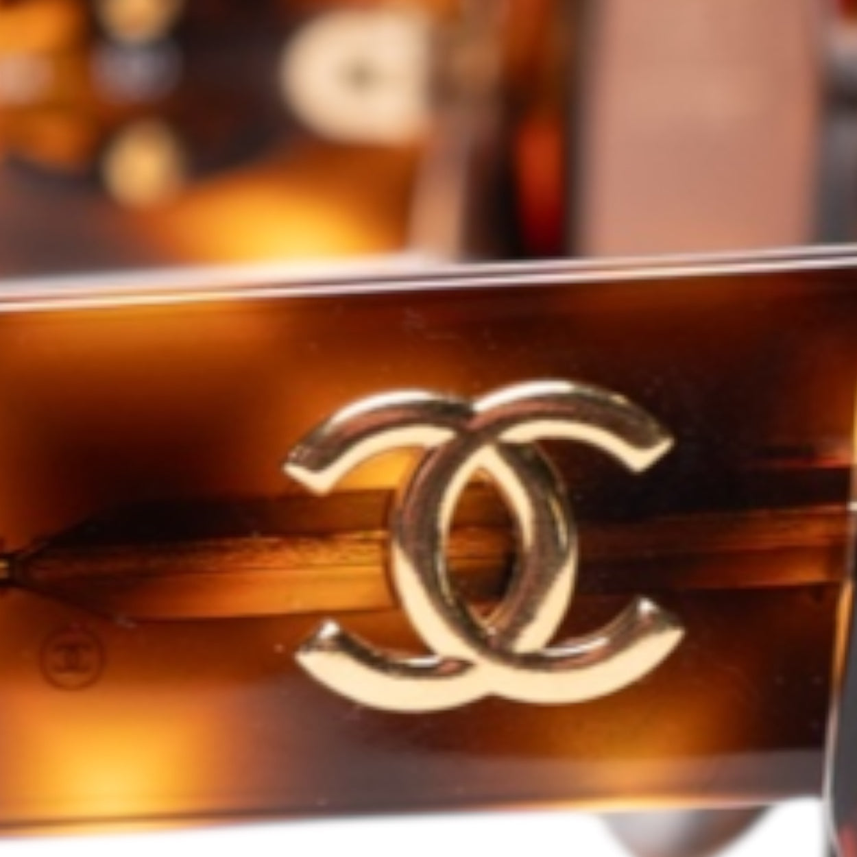 Authentic, Pre-owned Chanel Vintage Gold Tortoise Shell Sunglasses #0014 80