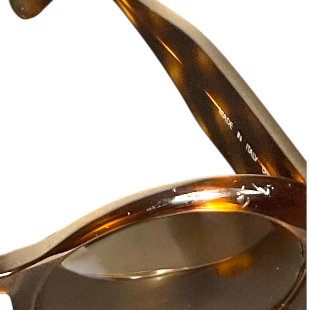 Authentic, Pre-owned Chanel Vintage Gold Tortoise Shell Sunglasses #0014 80