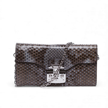 Authentic, Pre-owned Gucci Python Lady Lock Wallet On A Chain