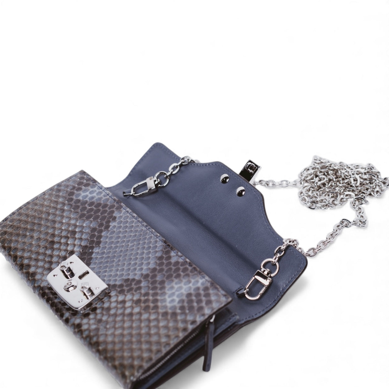 Authentic, Pre-owned Gucci Python Lady Lock Wallet On A Chain