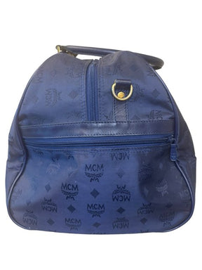 MCM Visetos Duffle Bag/ Weekender /Travel Bag, Navy Blue