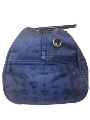 MCM Visetos Duffle Bag/ Weekender /Travel Bag, Navy Blue