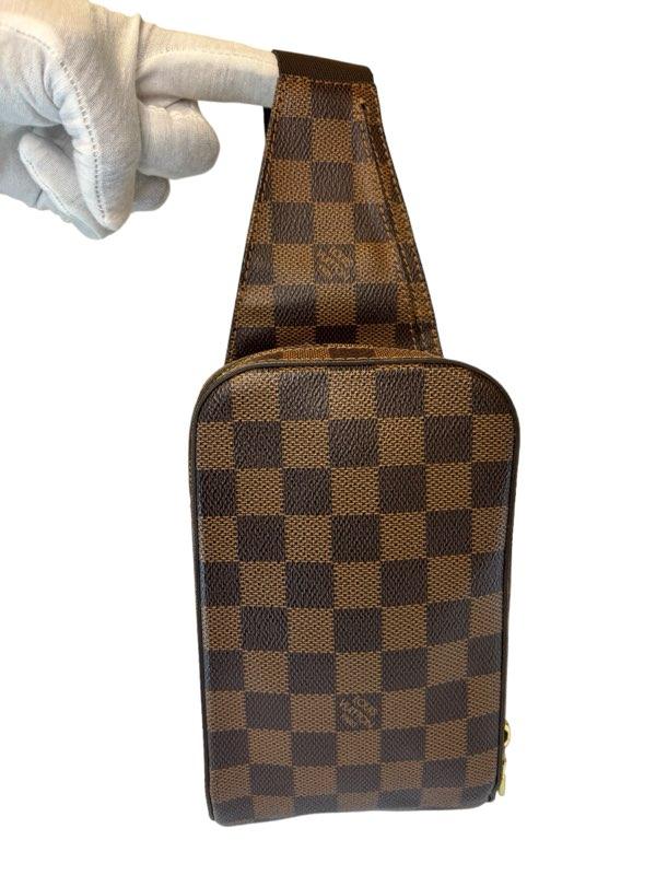 Authentic, pre-owned Louis Viotton Ebene Damier Geronimos Sling Bag