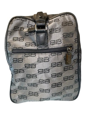 Balenciaga Monogram Print Duffle Bag, Silver-gray