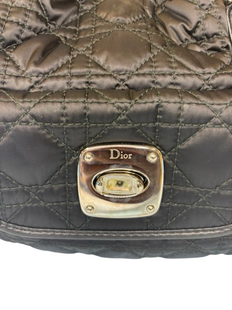 Christian Dior Nylon Cannage Tote Bag, Black