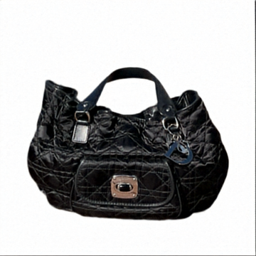 Christian Dior Bolso tote Cannage de nailon, negro