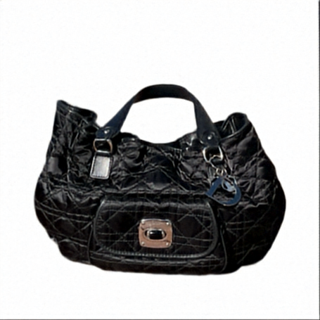 Christian Dior Bolso tote Cannage de nailon, negro